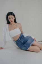 Kass Frayed Denim Skirt - Image 8