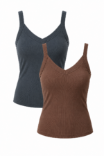Diana V-Neck Reversible Tank Bundle (Grey Green & Brown)