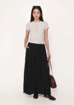 Caprina Pleated Maxi Skirt - Image 2