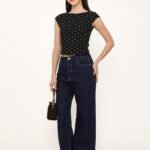 Drea Basic Boat Neck Top (Polka Dot)