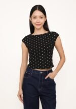 Drea Basic Boat Neck Top (Polka Dot) - Image 4