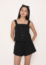 Giselle Lace Trim Button Top - Image 8