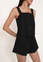 Giselle Lace Trim Button Top - Image 9