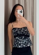Irina Lace Trim Padded Top (Floral) - Image 8