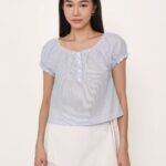 [ETA END AUG] BACKORDER Cindy Lace Trim Top (Stripes)