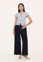 Manila Lace Trim Ribbon Blouse (Plaid) - Image 3