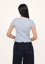 Manila Lace Trim Ribbon Blouse (Plaid) - Image 6