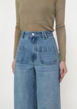 Clark Front Pocket Wide Leg Denim Jeans - Image 5