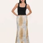 Colette Bias Cut Maxi Skirt (Abstract)