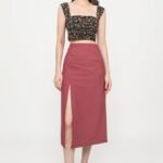 Nyla Front Slit Midi Skirt