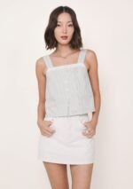 Giselle Lace Trim Button Top  (Printed) - Image 2