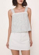 Giselle Lace Trim Button Top  (Printed) - Image 5