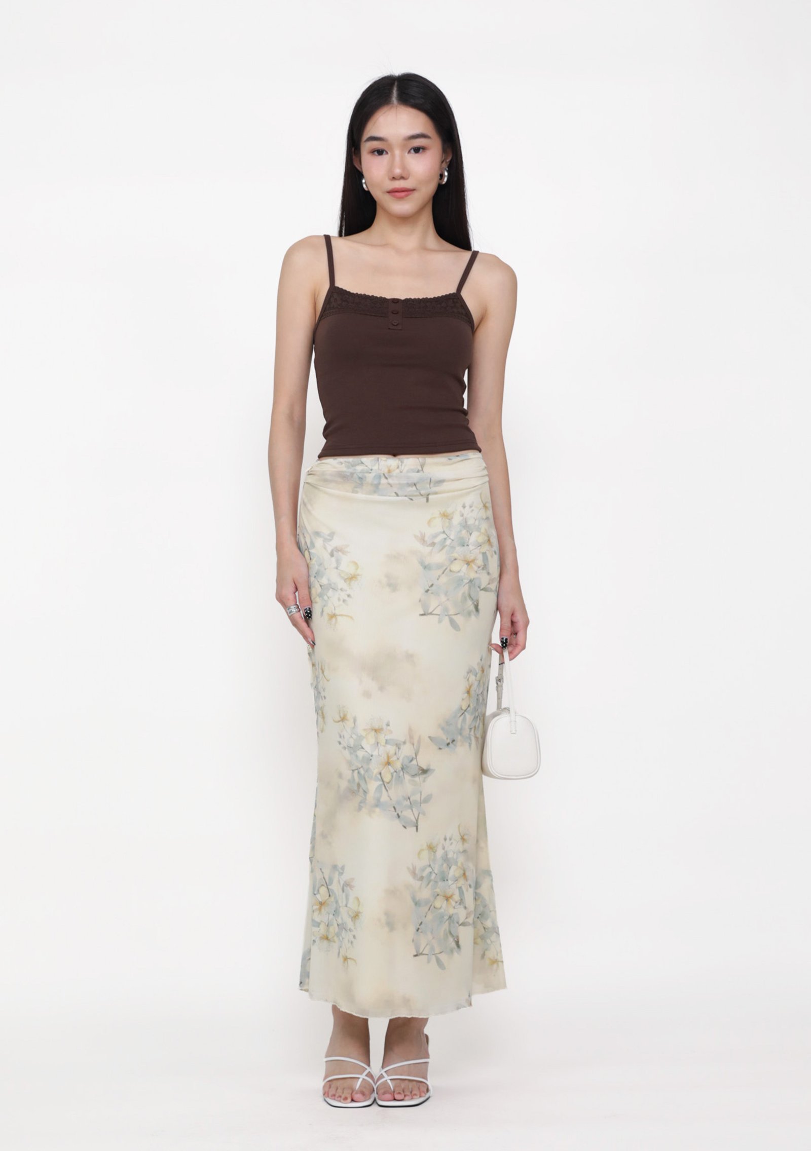 Watercolour-Elara-Mesh-Fishtail-Maxi-Skirt-Floral-image-1_7ff4a680-4664-4dbd-b22d-d7f30048cd55 Elara Mesh Fishtail Maxi Skirt (Prints) - Image 1