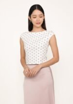 Drea Basic Boat Neck Top (Polka Dot) - Image 2