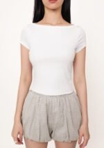 Florence Short Sleeve Padded Top - Image 8