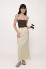 Jaden Linen Drawstring Maxi Skirt - Image 13