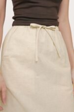 Jaden Linen Drawstring Maxi Skirt - Image 11