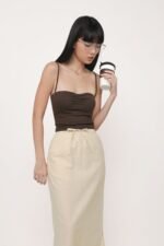 Jaden Linen Drawstring Maxi Skirt - Image 2