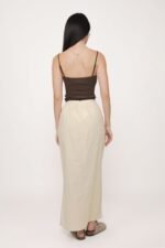 Jaden Linen Drawstring Maxi Skirt - Image 14
