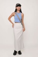 Jaden Linen Drawstring Maxi Skirt - Image 3