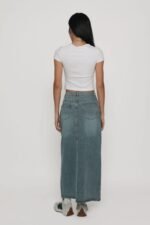 Allison Slit Front Denim Maxi Skirt - Image 12