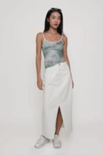 Allison Slit Front Denim Maxi Skirt - Image 6