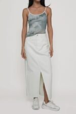 Allison Slit Front Denim Maxi Skirt - Image 8