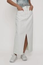 Allison Slit Front Denim Maxi Skirt - Image 13