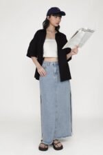 Apollo Denim Maxi Skirt - Image 8