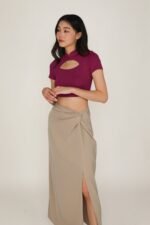 Ava Knot Front Maxi Skirt - Image 7