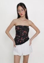 Aretha Lace Hem Padded Tube Top (Floral) - Image 8