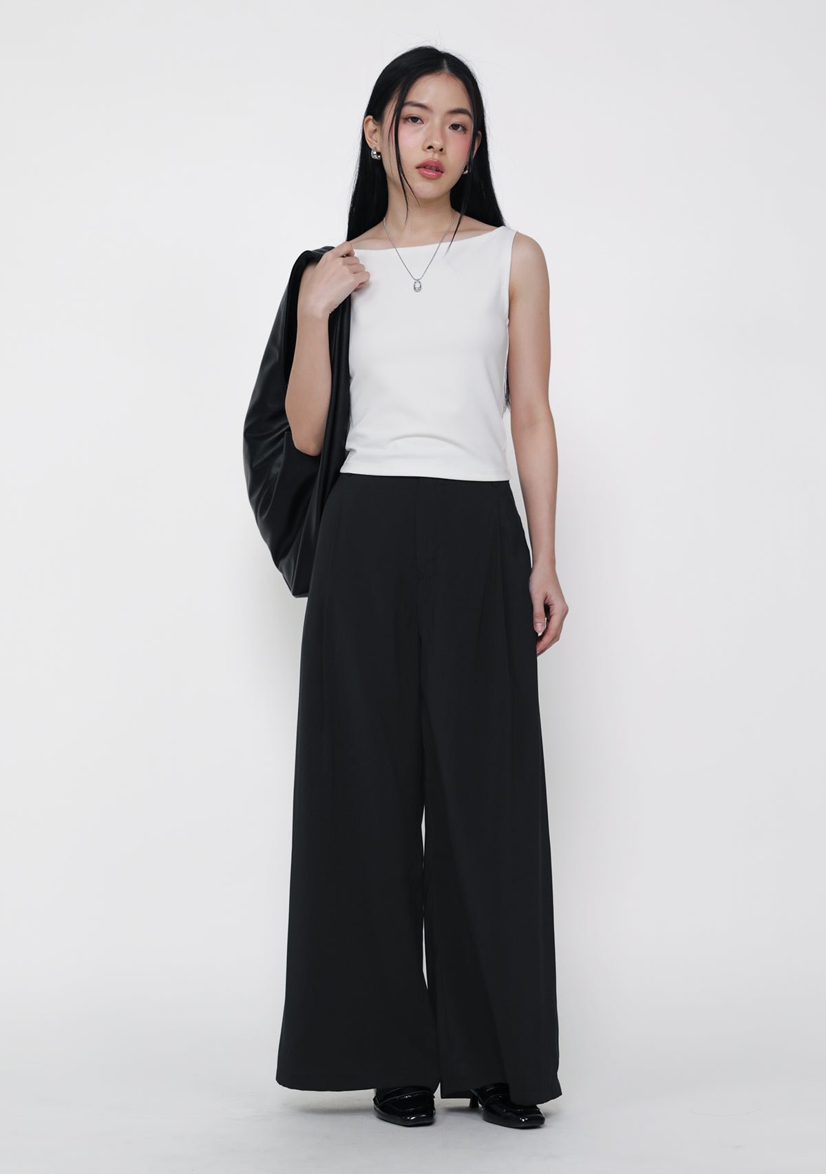 black-blair-hook-front-pants-image-1 Blair Hook Front Pants - Image 1