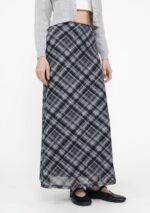 Colette Bias Cut Maxi Skirt (Plaid) - Image 11