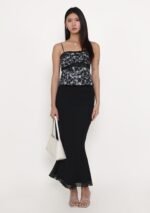 Elara Mesh Fishtail Maxi Skirt - Image 2