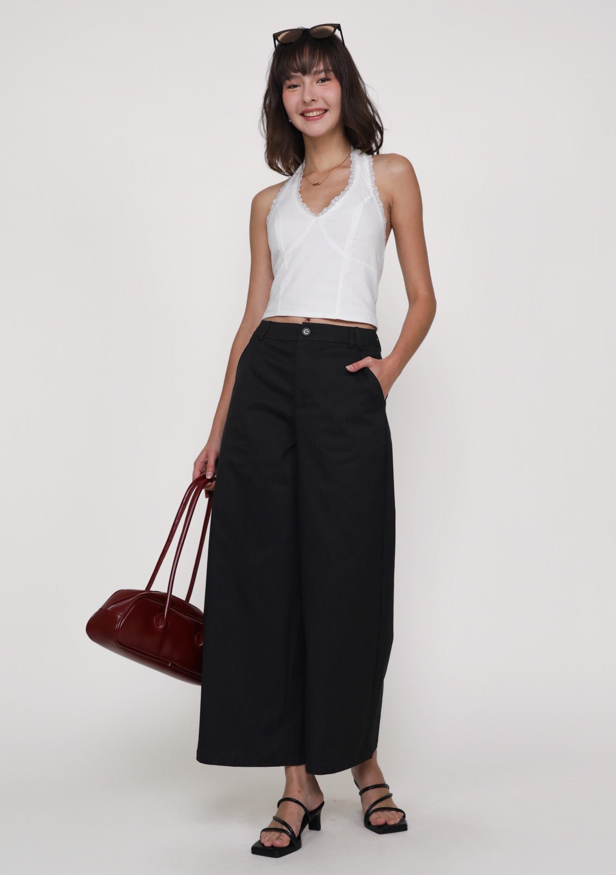 black-reid-basic-wide-leg-pants-image-1 Reid Basic Wide Leg Pants - Image 1