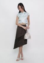 Ethna Mandarin Collar Button Top (Floral) - Image 4