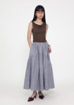 Isabella Tiered Maxi Skirt (Plaid) - Image 2