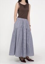 Isabella Tiered Maxi Skirt (Plaid) - Image 8