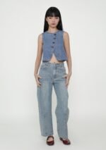 Brandon Topstitch Barrel Denim Jeans - Image 14