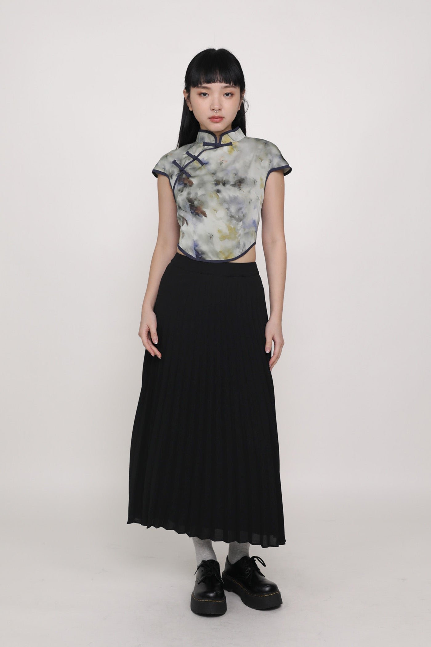 catherine-black-pleated-maxi-skirt-image-1-the-tinsel-rack-singapore Catherine Pleated Maxi Skirt - Image 1