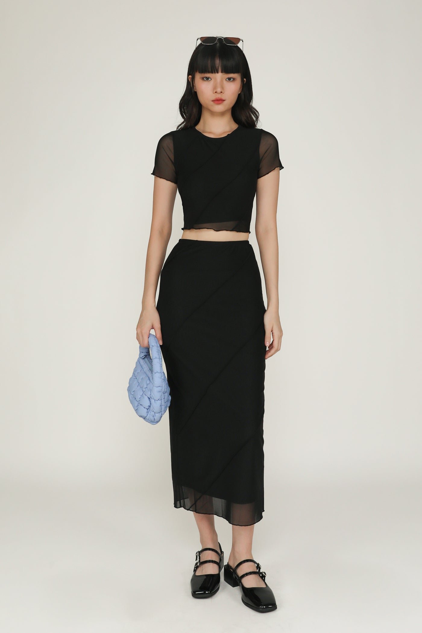 clarice-black-mesh-midi-skirt-image-1-the-tinsel-rack-singapore Clarice Mesh Midi Skirt - Image 1