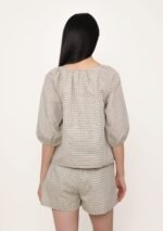 Celina Tie Front Blouse (Plaid) - Image 7
