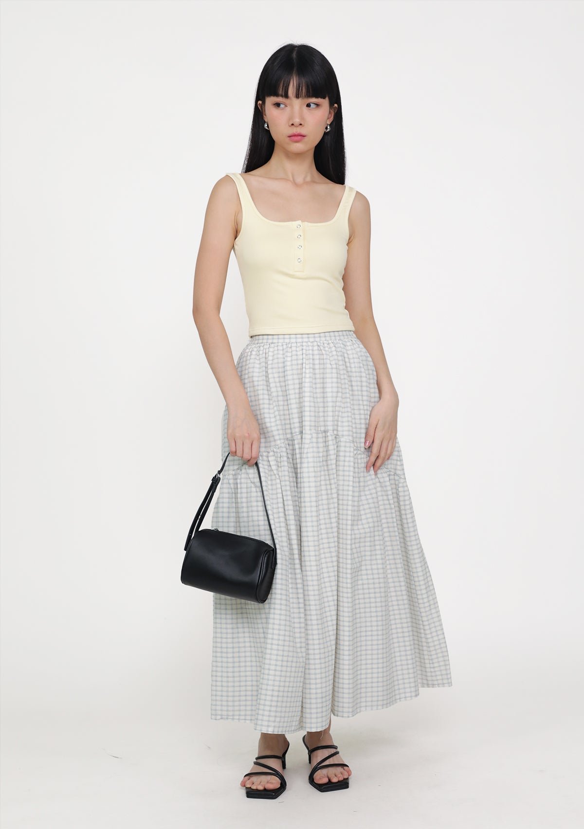 cream-isabella-plaid-maxi-skirt-image-1_1 Isabella Tiered Maxi Skirt (Plaid) - Image 1