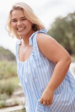 Amber Maxi Dress - Pale Blue Stripe - Image 8
