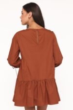Arthur Long Sleeve Mini Dress - Camel - Image 4