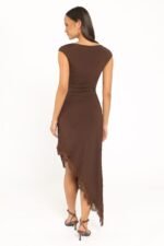 Channing Lace Midi Dress - Chocolate Brown - Image 4