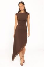 Channing Lace Midi Dress - Chocolate Brown - Image 5
