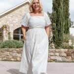 Clo Puff Sleeve Midi Dress - White Betty