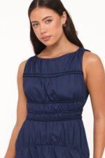 Fern Midi Dress - Navy Blue - Image 2