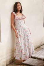Lucille Maxi Dress - Coral Wildflower - Image 8